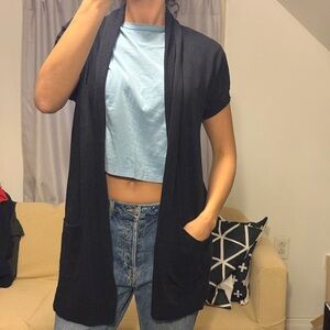 Black Open-Front Cardigan Michael Kors